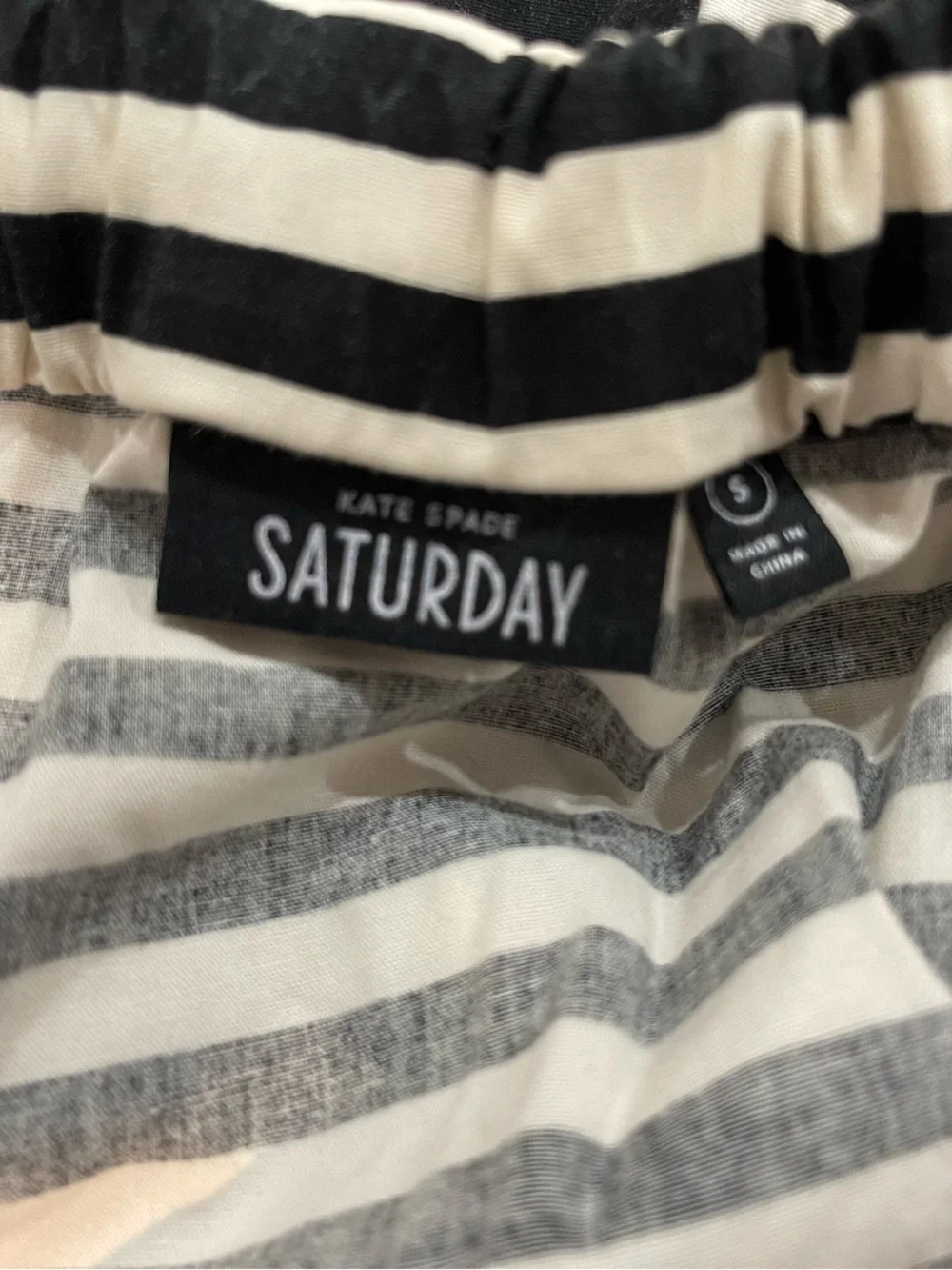 Kate Spade Saturdays Black and White Striped Pattern Sleeveless Jumpsuit